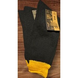 LAMB'S WOOL SOCKS Black/Yellow LOT OF 3 PAIRS SIZE 10-13 New Winter